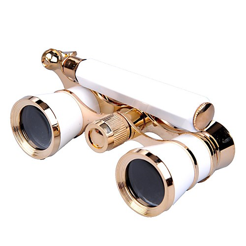 

3 X 8.3 mm Binoculars Generic Multi-coated Metal binocular opera theater telescope exquisite 3x25 glasses white body with golden