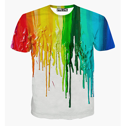 

Men's Graphic Print T-shirt Active Daily Sports Weekend Round Neck White / Summer / Short Sleeve