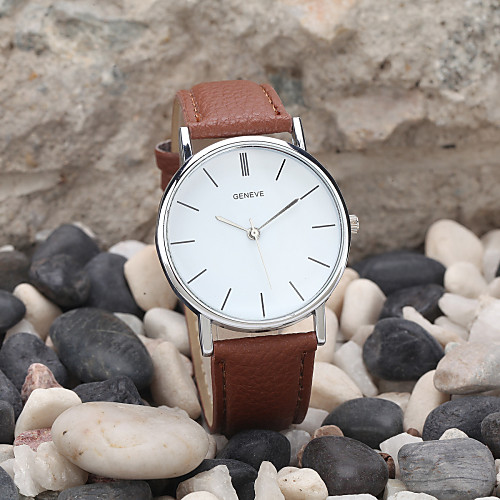 

Men's Wrist Watch Quartz Leather Black / White / Brown Casual Watch Analog Classic Minimalist Simple watch - White Black Brown One Year Battery Life / Tianqiu 377