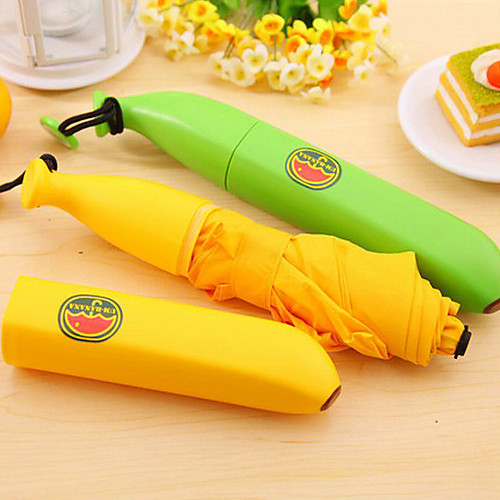 

Mini Banana Shaped Rain Umbrella Portable Folding Parasol (Random Color)