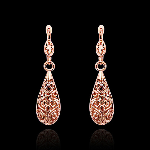 

Women's Cubic Zirconia Drop Earrings Cross Ladies Indian 18K Gold Plated Cubic Zirconia Gold Plated Earrings Jewelry Gold / Rose Gold For