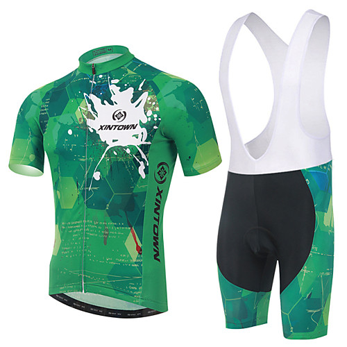 

XINTOWN Cycling Jersey with Bib Shorts Unisex Short Sleeves Bike Bib Shorts Sleeves Jersey Clothing Suits Quick Dry Ultraviolet Resistant