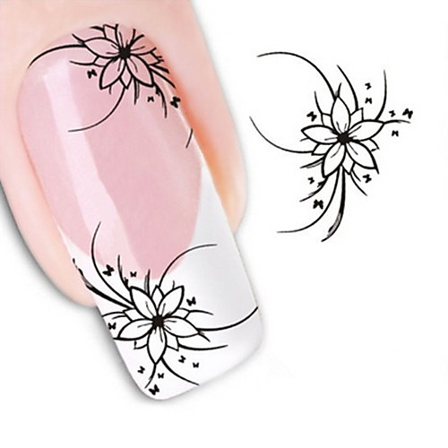 

water transfer printing the orchid grass nail stickers