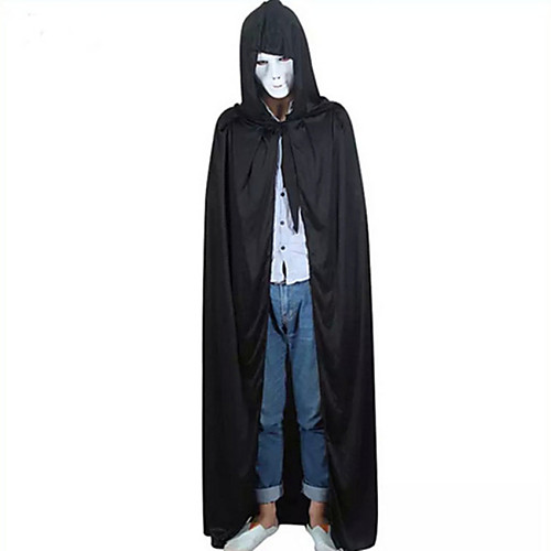 

Grim Reaper Cloak Adults' Men's Halloween Christmas Halloween Carnival Festival / Holiday Polar Fleece Black Men's Women's Easy Carnival Costumes Patchwork