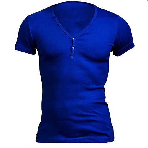 

Men's T shirt Solid Colored Monogram Short Sleeves Casual Tops Chic & Modern Black Blue