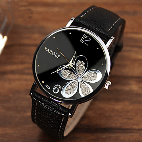 

Women's Ladies Wrist Watch Analog Quartz Flower Casual Watch / One Year / Stainless Steel / Quilted PU Leather