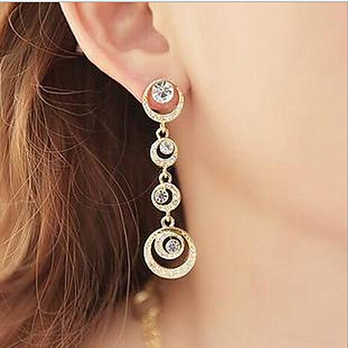 

Women's Cubic Zirconia Drop Earrings Hoop Earrings Cubic Zirconia Rhinestone Earrings Jewelry Screen Color For