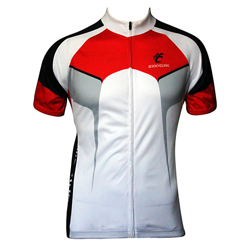 

JESOCYCLING Men's Short Sleeve Cycling Jersey Black / Red WhiteRed Patchwork Bike Jersey Top Breathable Quick Dry Ultraviolet Resistant Sports Clothing Apparel / Stretchy