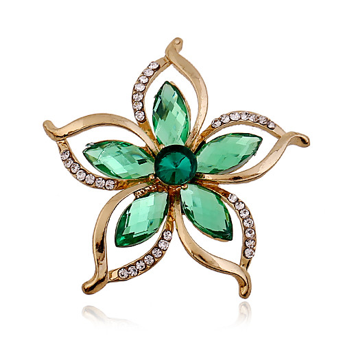 

Women's Brooches Marquise Cut Flower Luxury Fashion Rhinestone Imitation Diamond Brooch Jewelry Green For Wedding Party Special Occasion Birthday Gift Daily