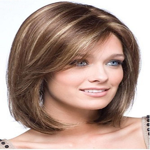 

Synthetic Wig Straight Straight Wig Medium Length Brown Synthetic Hair 10 inch Women's Brown hairjoy