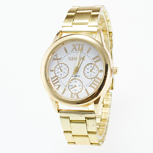 

Men's Wrist Watch Aviation Watch Quartz Stainless Steel Gold Casual Watch Analog Charm - White Black One Year Battery Life / Jinli 377
