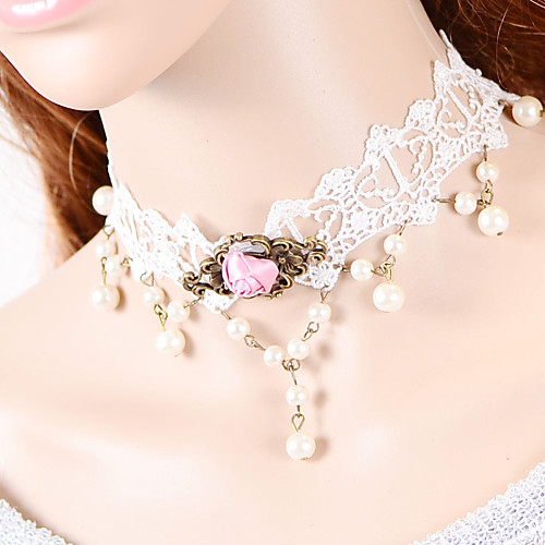 

Women's Choker Necklace Torque Gothic Jewelry Ladies Gothic Lace Fabric White Necklace Jewelry For Wedding Party Daily Casual Masquerade Engagement Party