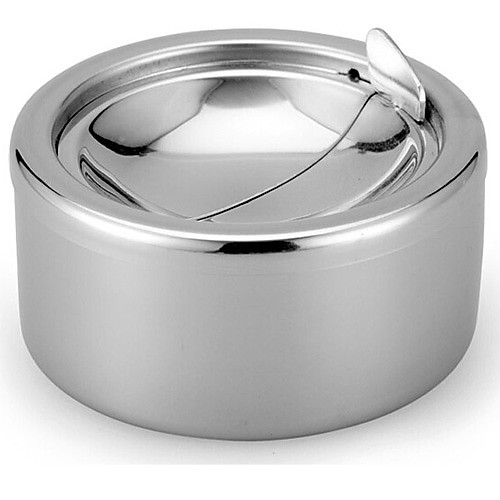 

Stainless Steel Windproof Ashtrays Flip-top Table-Top Smokeless Ashtray