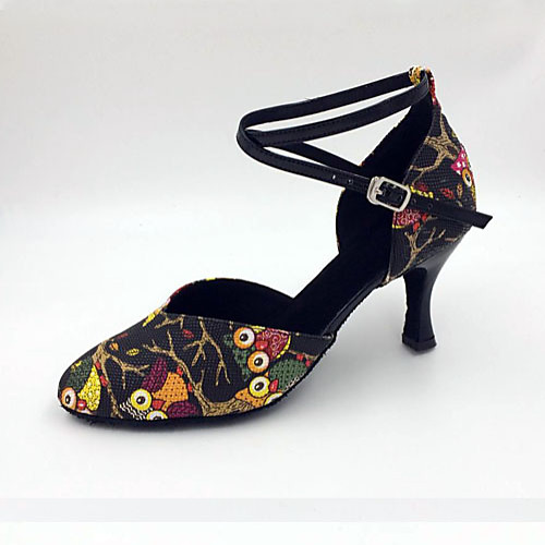 

Women's Latin Shoes Modern Shoes Samba Shoes Sandal Heel Stiletto Heel Black Buckle