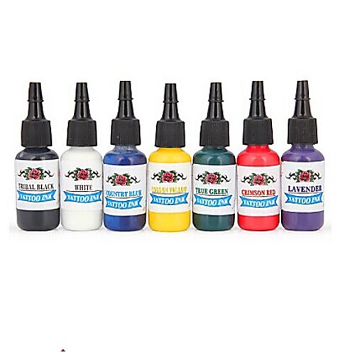 

DRAGONHAWK Tattoo Ink 7 x 5 ml Professional - Multi-Color