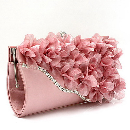 

Women's Bags Chiffon Evening Bag Flower Wedding Party Event / Party Evening Bag Wedding Bags Black Fuchsia Pink