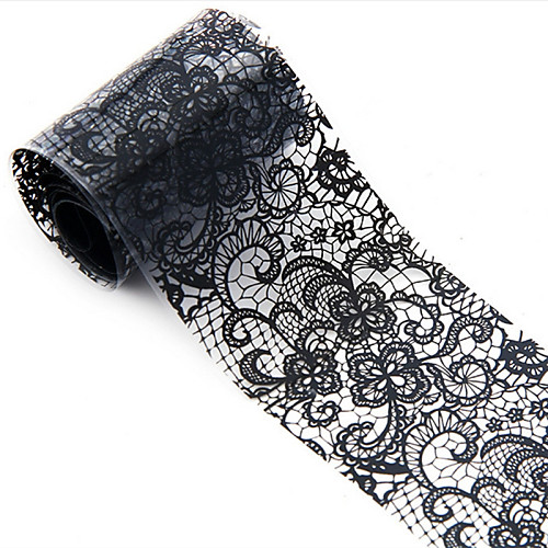 

1pcs 3d black applique nail art foil stickers flower nail decals tips manicure tool popular 100 4cm