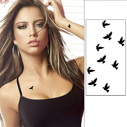 

10cm wrist flash tattoo fake tatto birds design waterproof temporary tattoo sticker for body art women flesh tatoos