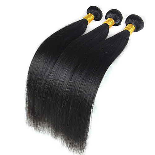 

3 Bundles Hair Weaves Peruvian Hair Straight Human Hair Extensions Virgin Human Hair 300 g Natural Color Hair Weaves / Hair Bulk 8-26 inch / 10A