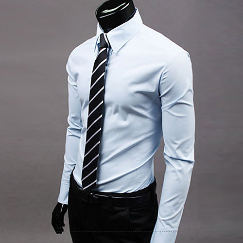 

Men's Shirt Solid Colored Plus Size Basic Long Sleeve Daily Tops Business Wine White Black