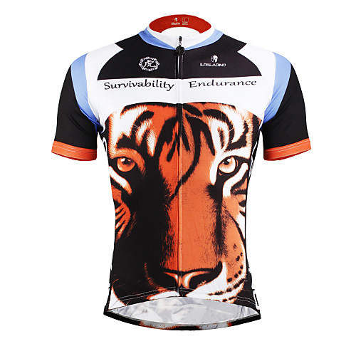 

Men's Unisex Short Sleeve Cycling Jersey Polyester Black / Yellow Bike Jersey Top Breathable Quick Dry Ultraviolet Resistant Sports Clothing Apparel / Stretchy / Back Pocket