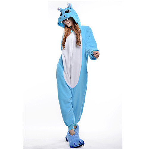 

Adults' Kigurumi Pajamas Hippo Animal Onesie Pajamas Polar Fleece Blue / Pink Cosplay For Men and Women Animal Sleepwear Cartoon Festival / Holiday Costumes