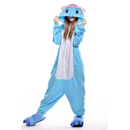 

Adults' Kigurumi Pajamas Elephant Animal Onesie Pajamas Polar Fleece Blue Cosplay For Men and Women Animal Sleepwear Cartoon Festival / Holiday Costumes / Leotard / Onesie / Leotard / Onesie