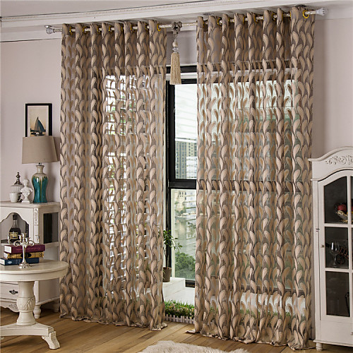 

Jacquard Feather Sheer Curtain (Two Panel)