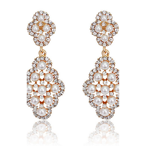 

Women's Crystal Drop Earrings Pearl Cubic Zirconia Earrings Jewelry Gold / Silver For Party