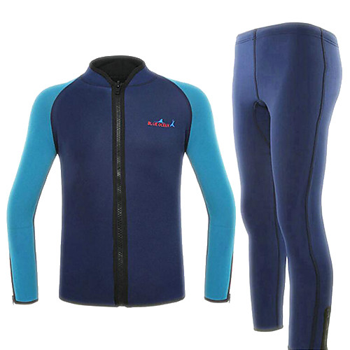 

Bluedive Men's Full Wetsuit 2mm Diving Suit Thermal Warm UV Sun Protection Quick Dry Long Sleeve 2 Piece Front Zip - Swimming Diving Surfing Fall Winter Spring