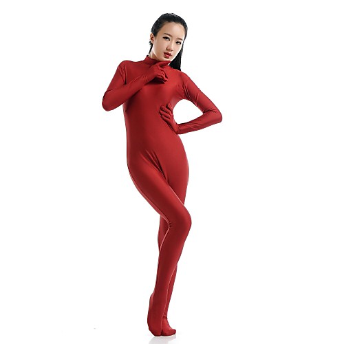 

Zentai Suits Catsuit Skin Suit Ninja Adults' Spandex Lycra Cosplay Costumes Sex Men's Women's Red Solid Colored Halloween / Leotard / Onesie / Leotard / Onesie / High Elasticity