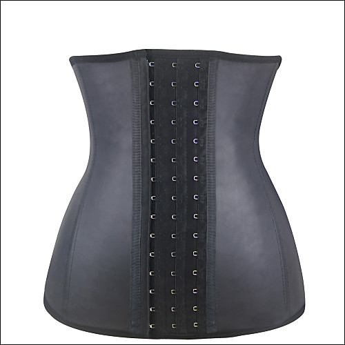 

Women's Cotton Hook & Eye Underbust Corset / Plus Size - Solid Colored Black Beige XXXXL XXXXXL XXXXXXL