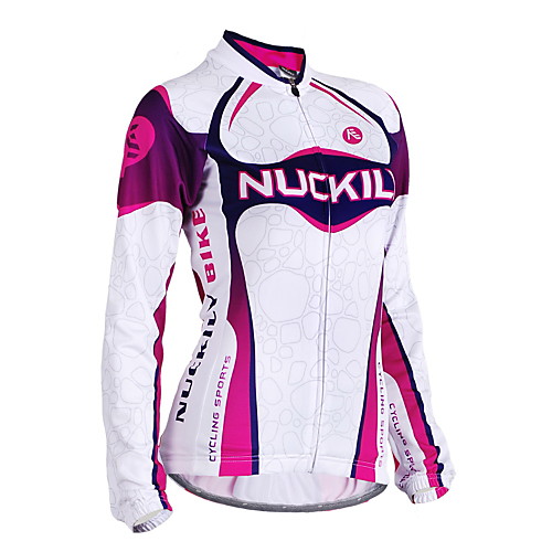 

Nuckily Women's Long Sleeve Cycling Jersey Winter Polyester Purple Stripes Bike Jersey Top Mountain Bike MTB Road Bike Cycling Windproof Breathable Anatomic Design Sports Clothing Apparel / Stretchy