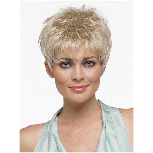 

Synthetic Wig Straight Straight Pixie Cut With Bangs Wig Blonde Short Blonde Synthetic Hair Women's With Bangs Blonde StrongBeauty