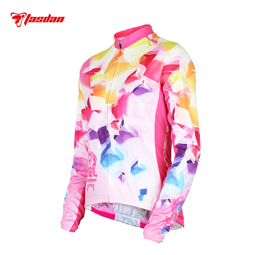 

TASDAN Women's Long Sleeve Cycling Jersey Winter Fleece Blushing Pink Rainbow Bike Jersey Top Mountain Bike MTB Road Bike Cycling Breathable Quick Dry Ultraviolet Resistant Sports Clothing Apparel