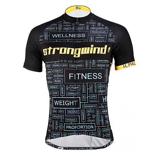 

ILPALADINO Men's Short Sleeve Cycling Jersey Polyester Black / Yellow Black with White Bike Jersey Top Mountain Bike MTB Road Bike Cycling Breathable Quick Dry Ultraviolet Resistant Sports Clothing