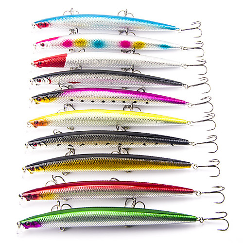 

10 pcs Fishing Lures Minnow Pencil Floating Bass Trout Pike Sea Fishing Bait Casting Ice Fishing Plastic / Spinning / Jigging Fishing / Freshwater Fishing / Carp Fishing / Bass Fishing