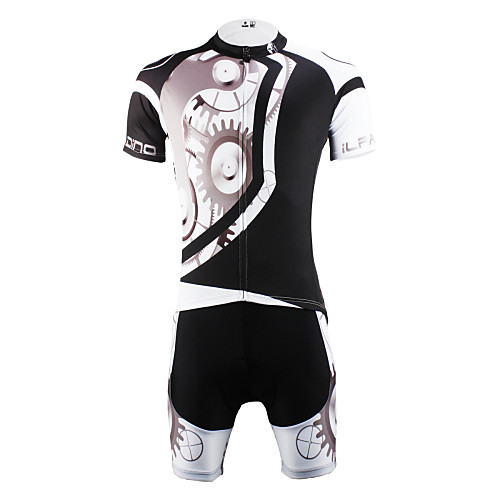 

Men's Short Sleeve Cycling Jersey with Shorts Black Bike Jersey Clothing Suit Breathable 3D Pad Quick Dry Ultraviolet Resistant Back Pocket Sports Holiday Clothing Apparel / Stretchy