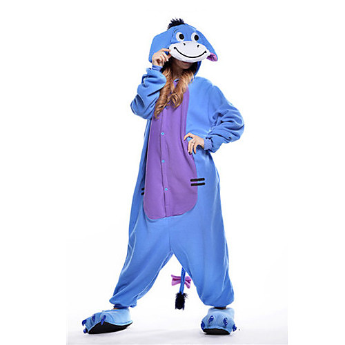 

Adults' Donkey Kigurumi Pajamas Onesie Pajamas Polar Fleece Blue Cosplay For Animal Sleepwear Cartoon Halloween Festival / Holiday / Christmas