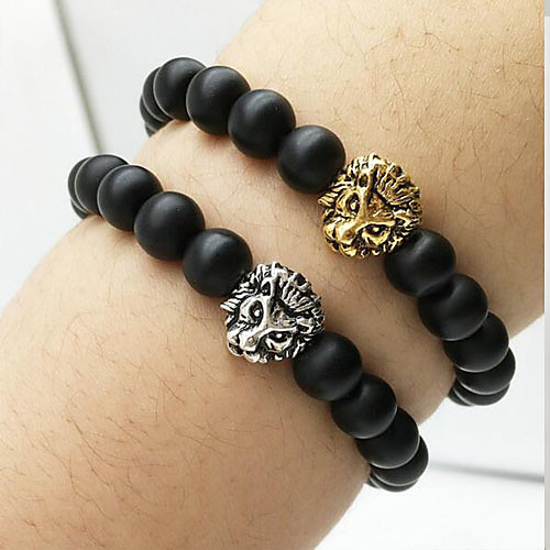 

Agate Charm Bracelet Beads Ladies Natural Balance of the Power Agate Bracelet Jewelry Silver / Golden For Daily Casual