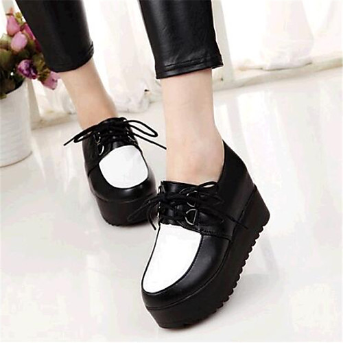 

Women's Shoes Leatherette Platform Creepers Fashion Sneakers Outdoor / Casual Black / White