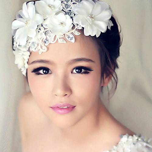 

Women's Headbands Fascinators For Wedding Party Pearl Plastic Alloy White