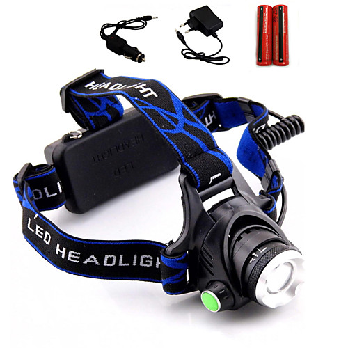 

LS1791 Headlamps Headlight Tactical Zoomable 2000 lm LED LED 1 Emitters 3 Mode with Batteries and Chargers Tactical Zoomable Rechargeable Adjustable Focus Super Light High Power Camping / Hiking