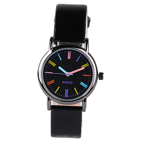 

Women's Fashion Watch Quartz Quilted PU Leather Black Casual Watch Analog Ladies Elegant - Black