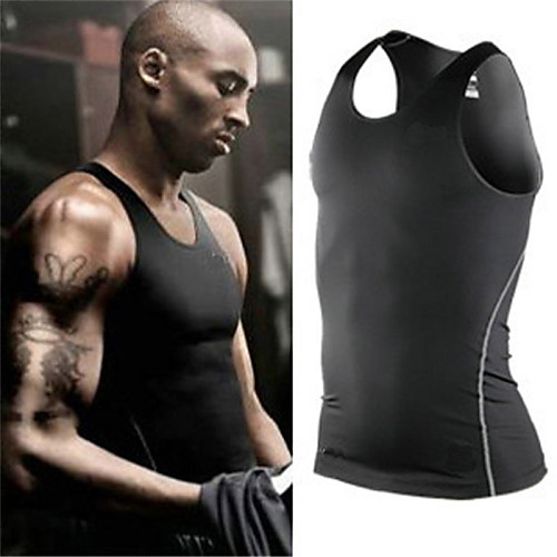 

Men's Gym Tank Top Elastane Sports Compression Clothing Tights Yoga Running Exercise & Fitness Racing Quick Dry Soft Compression Slim White Black Purple Red Green Blue / High Elasticity