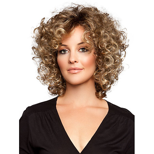 

Synthetic Wig Curly Curly Wig Short Golden Brown Synthetic Hair Women's Brown StrongBeauty