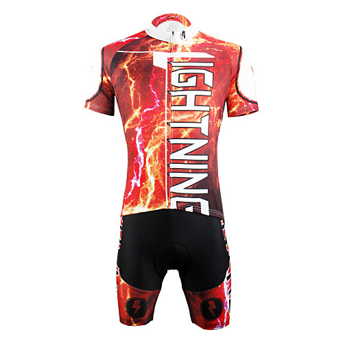 

Men's Short Sleeve Cycling Jersey with Shorts Red Bike Jersey Clothing Suit Breathable 3D Pad Quick Dry Ultraviolet Resistant Back Pocket Sports Holiday Clothing Apparel / Stretchy