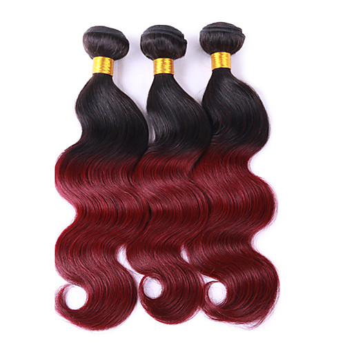 

3 Bundles Hair Weaves Brazilian Hair Body Wave Human Hair Extensions Remy Human Hair 100% Remy Hair Weave Bundles 300 g Ombre Hair Weaves / Hair Bulk 8-28 inch Ombre Shedding Free Tangle Free Full