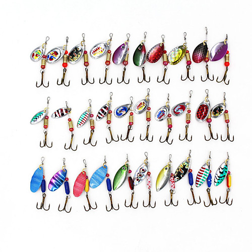 

30 pcs Fishing Lures Hard Bait Buzzbait & Spinnerbait Lure Packs Spinnerbaits Sinking Fast Sinking Bass Trout Pike Sea Fishing Bait Casting Spinning Metal / Freshwater Fishing / Bass Fishing