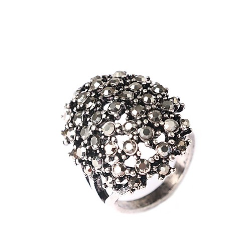 

Women's Statement Ring Silver Screen Color Gold Plated Ladies Unusual Unique Design Party Jewelry Flower